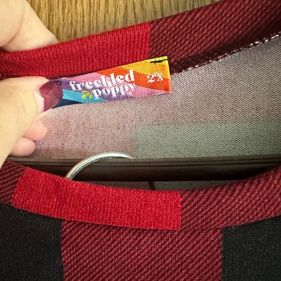 Freckled Poppy NWOT Buffalo Plaid Red and Black Women’s Pajamas 2XL - Picture 3 of 6